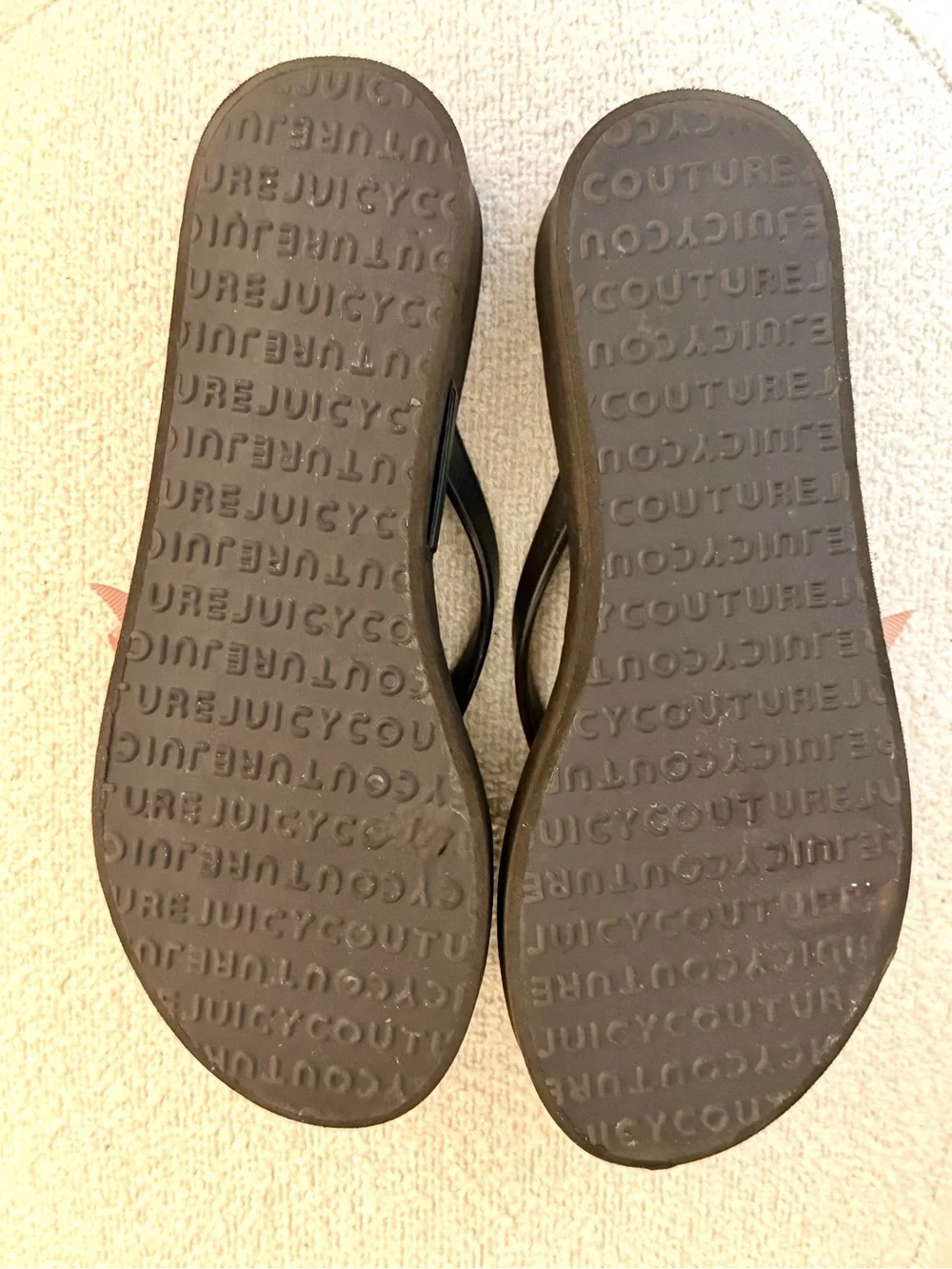 Juicy Couture Wedge Flip Flop with Pink Bow Size 8 - Picture 4 of 4